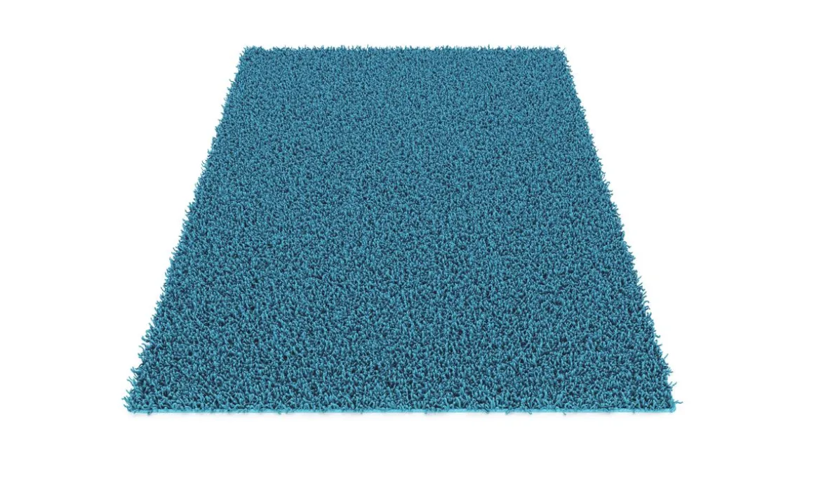 Hochflor Teppich 60 x 110 cm türkis