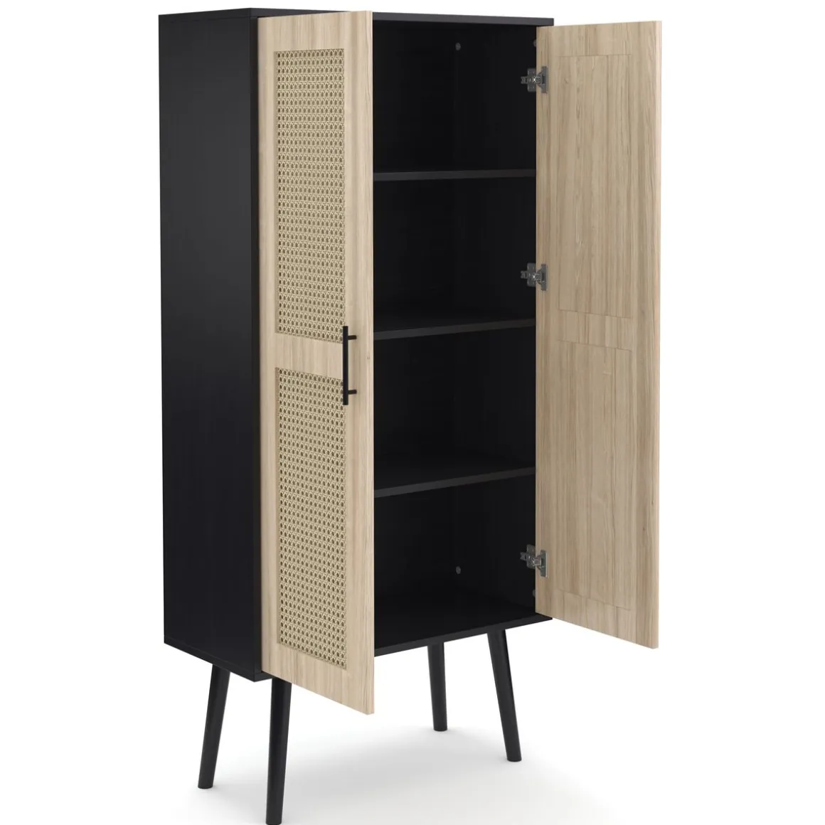 Hochschrank ALDO 70 x 150 cm schwarz/hellbraun