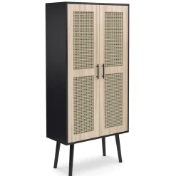 Hochschrank ALDO 70 x 150 cm schwarz/hellbraun