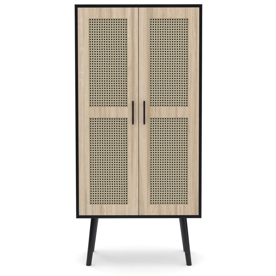 Hochschrank ALDO 70 x 150 cm schwarz/hellbraun