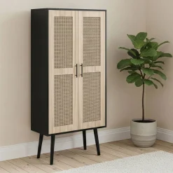 Hochschrank ALDO 70 x 150 cm schwarz/hellbraun