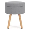 Hocker mit Stauraum hellgrau