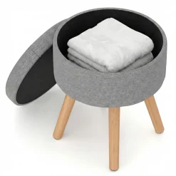 Hocker mit Stauraum hellgrau