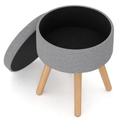 Hocker mit Stauraum hellgrau