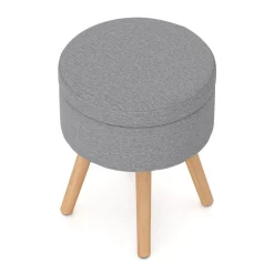 Hocker mit Stauraum hellgrau