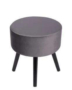 Hocker Samt anthrazit/schwarz