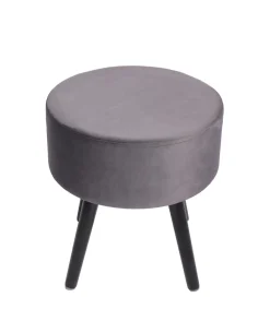 Hocker Samt anthrazit/schwarz