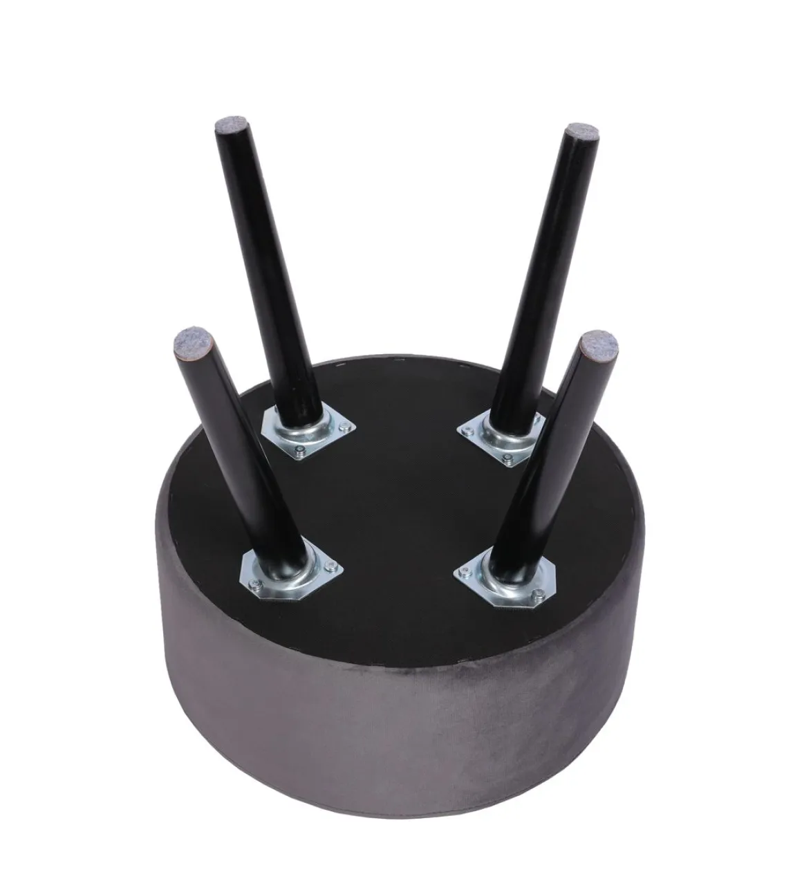 Hocker Samt anthrazit/schwarz