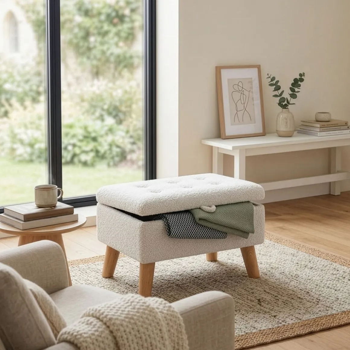 Hocker Teddy CALW mit Stauraum weiss
