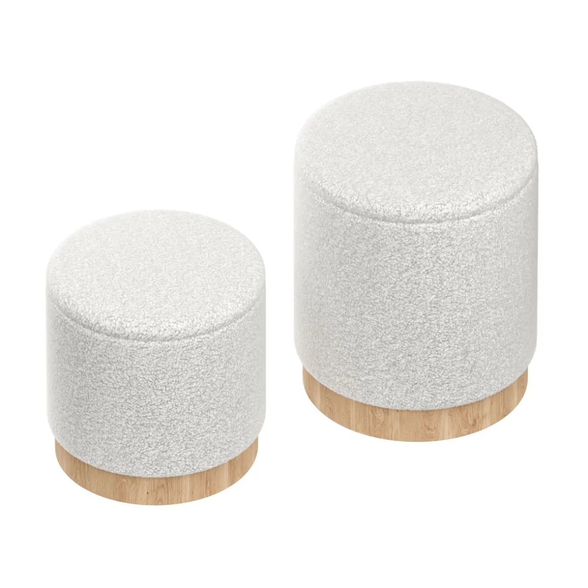 Hocker Teddy DASSEL 2er Set weiss