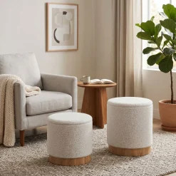 Hocker Teddy DASSEL 2er Set weiss