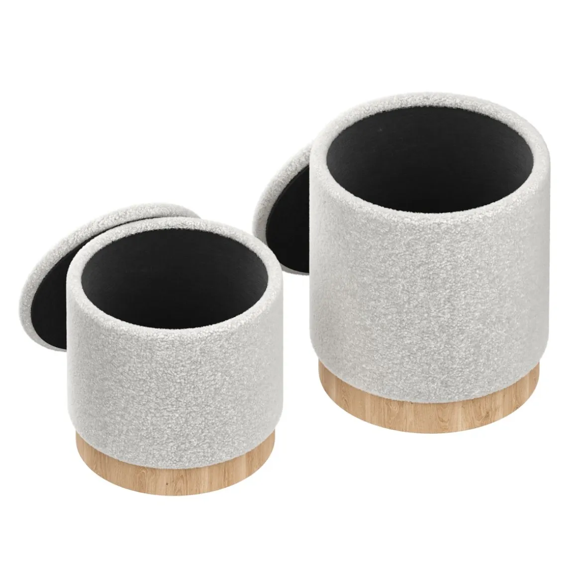 Hocker Teddy DASSEL 2er Set weiss
