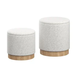 Hocker Teddy DASSEL 2er Set weiss