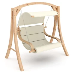 Hollywoodschaukel Holz beige/nature