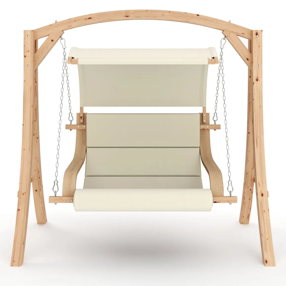Hollywoodschaukel Holz beige/nature
