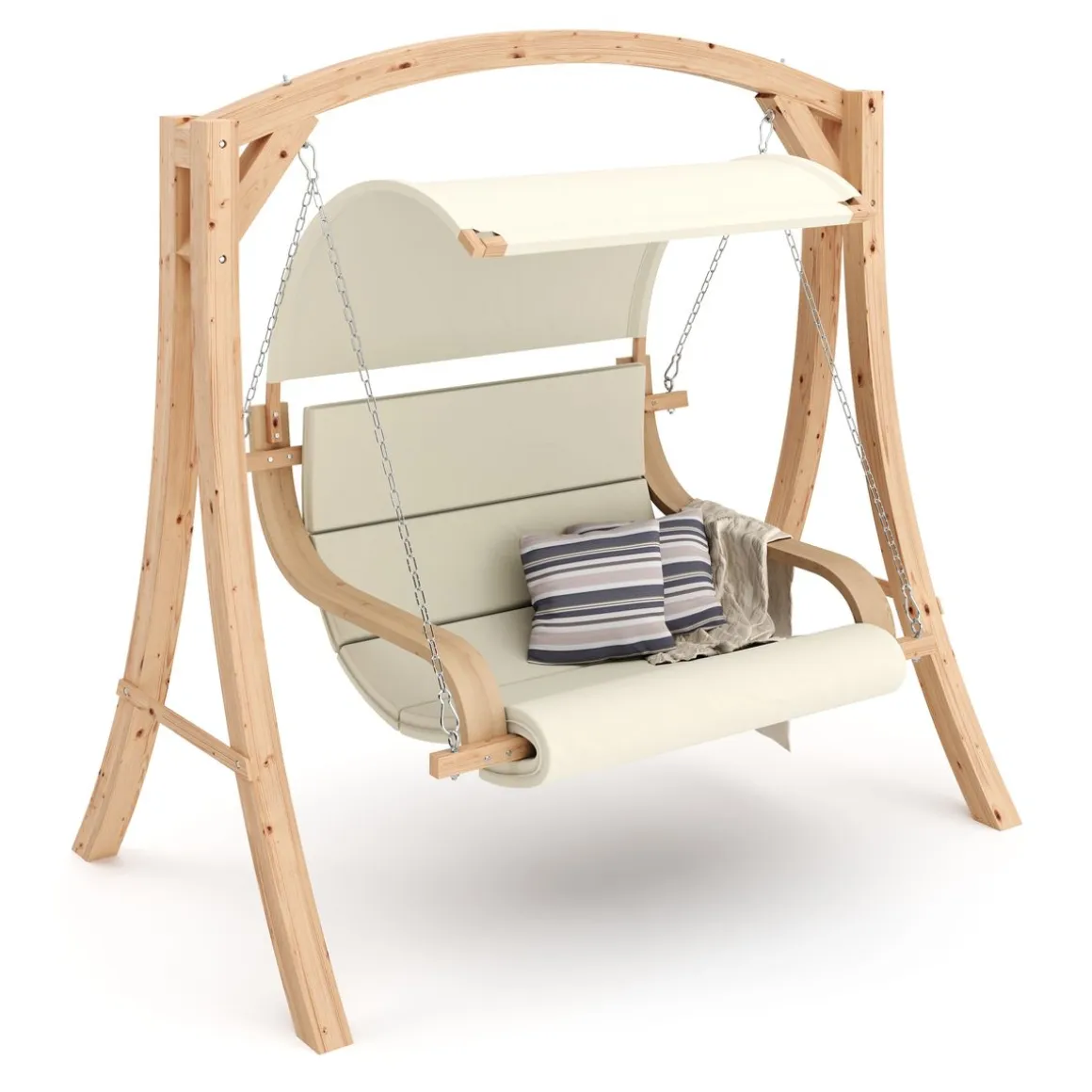 Hollywoodschaukel Holz beige/nature