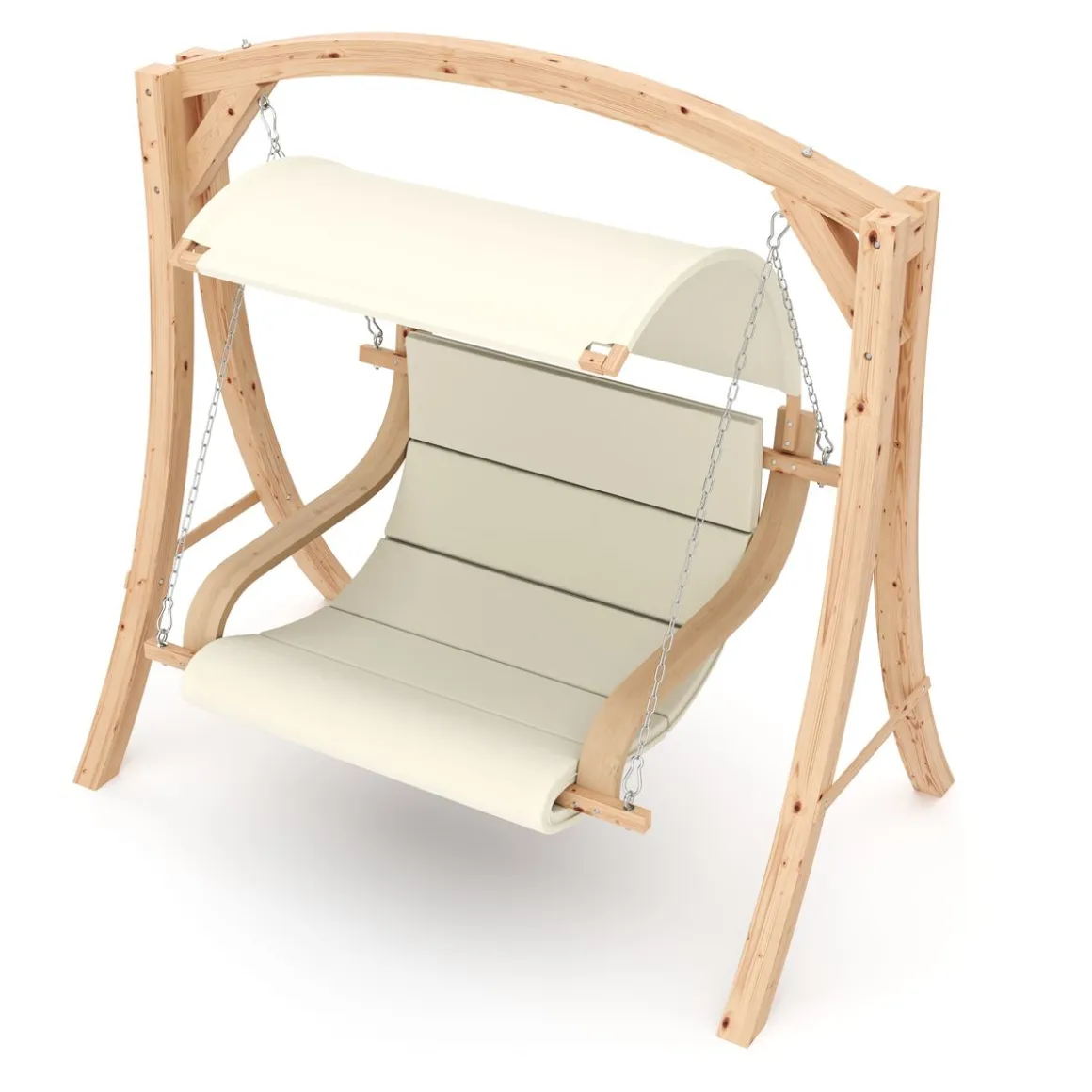 Hollywoodschaukel Holz beige/nature