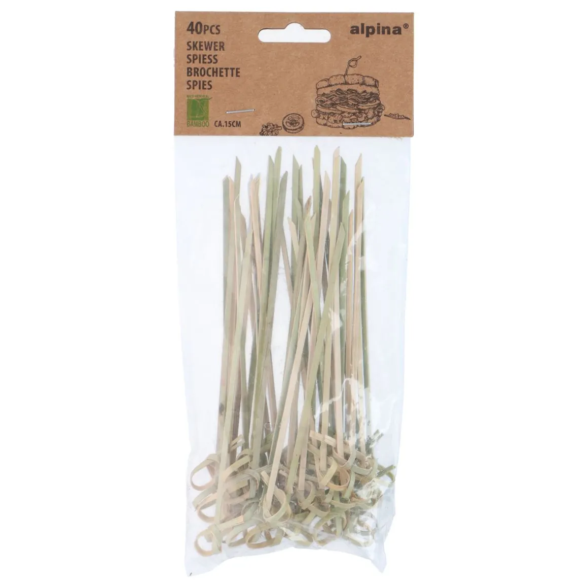 Holzspiess BBQ Bambus 15 cm 40 Stk.