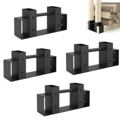 Holzstapelhilfe 4er Set schwarz
