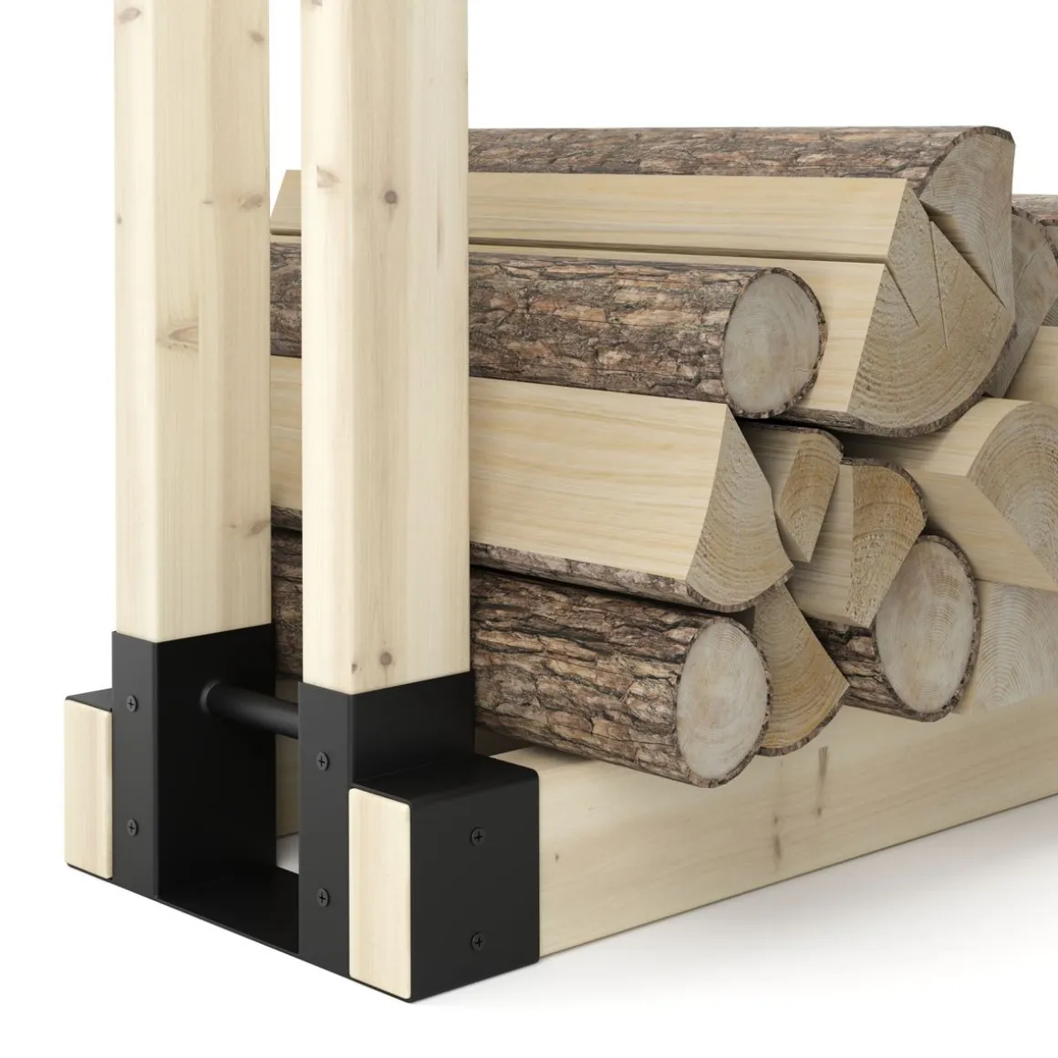 Holzstapelhilfe 2er Set schwarz
