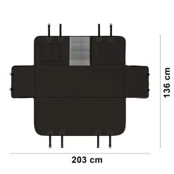Hunde Autoschutzdecke Set schwarz 3-teilig 203 x 136 cm