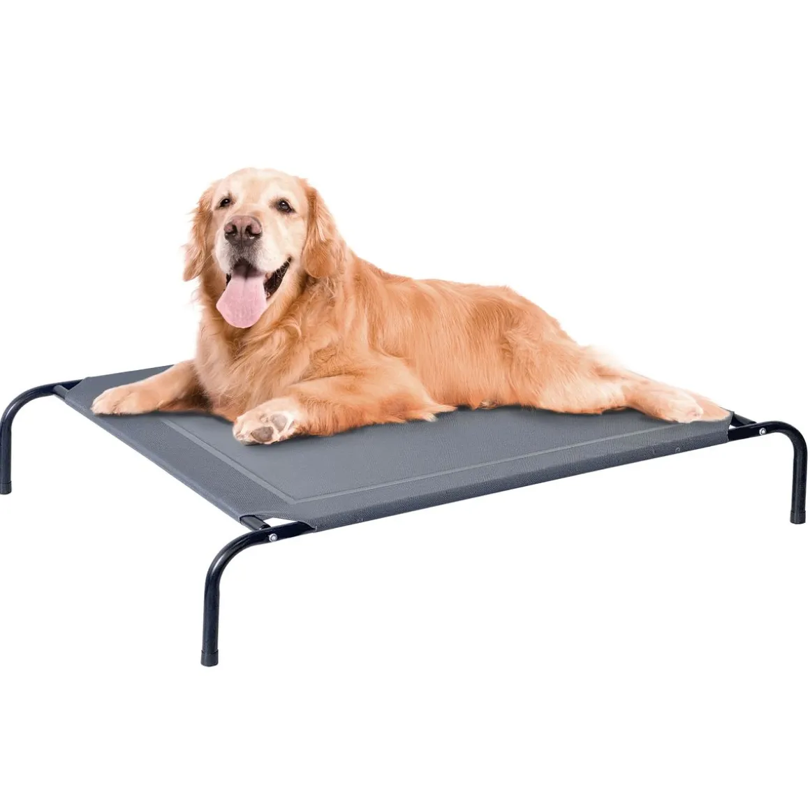 Hundebett erhöht 109 x 80 x 20 cm anthrazit/schwarz