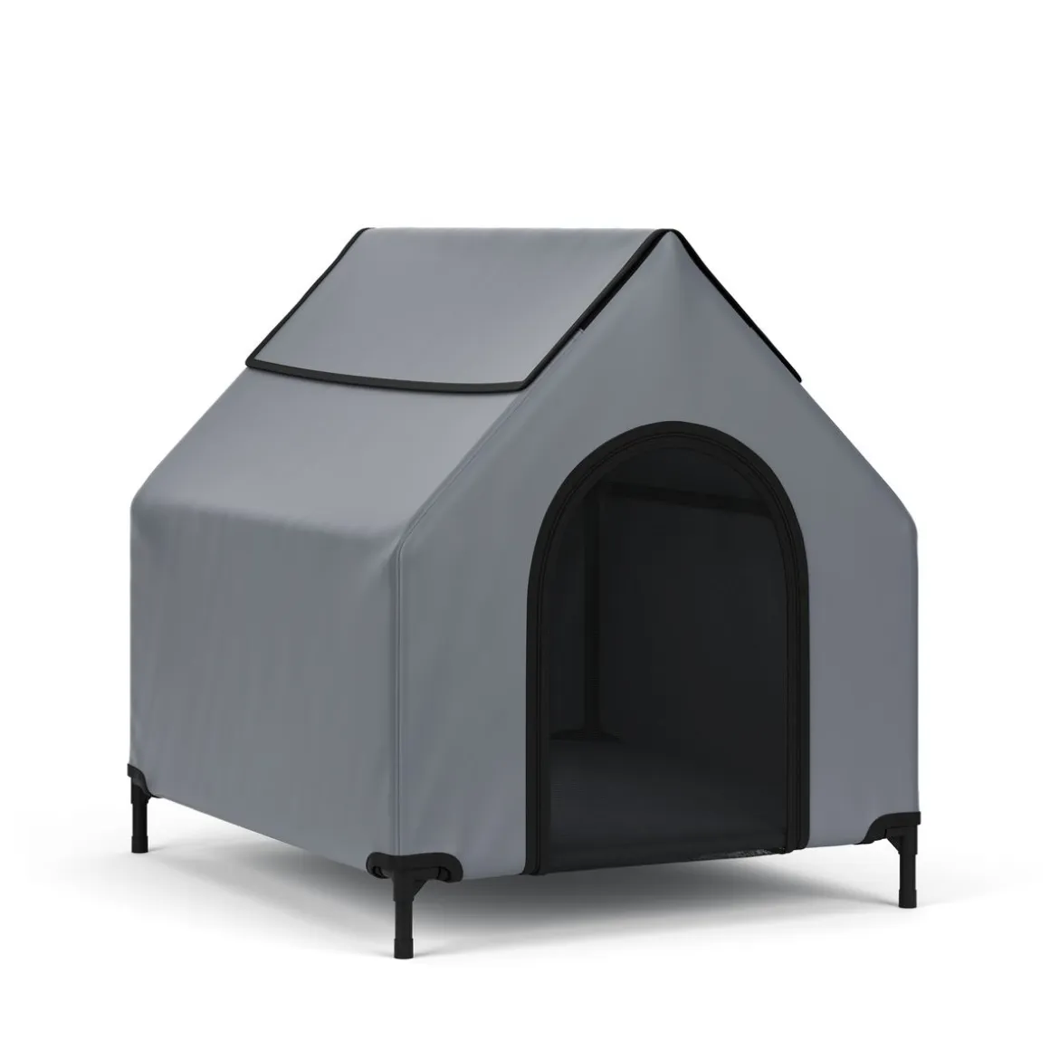 Hundebett Hundehütte erhöht 90 x 65 cm anthrazit