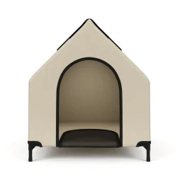 Hundebett Hundehütte erhöht 90 x 65 cm beige