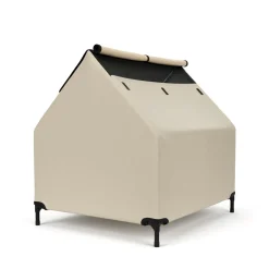 Hundebett Hundehütte erhöht 90 x 65 cm beige