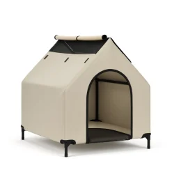 Hundebett Hundehütte erhöht 90 x 65 cm beige