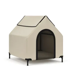 Hundebett Hundehütte erhöht 90 x 65 cm beige