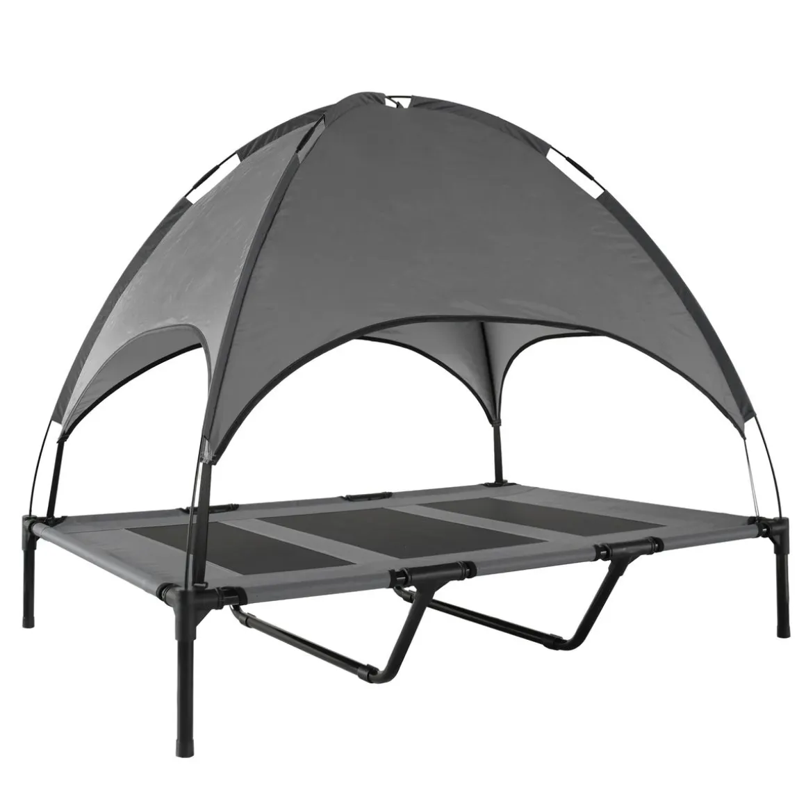 Hundebett Katzenbett erhöht mit Sonnendach XL anthrazit/schwarz