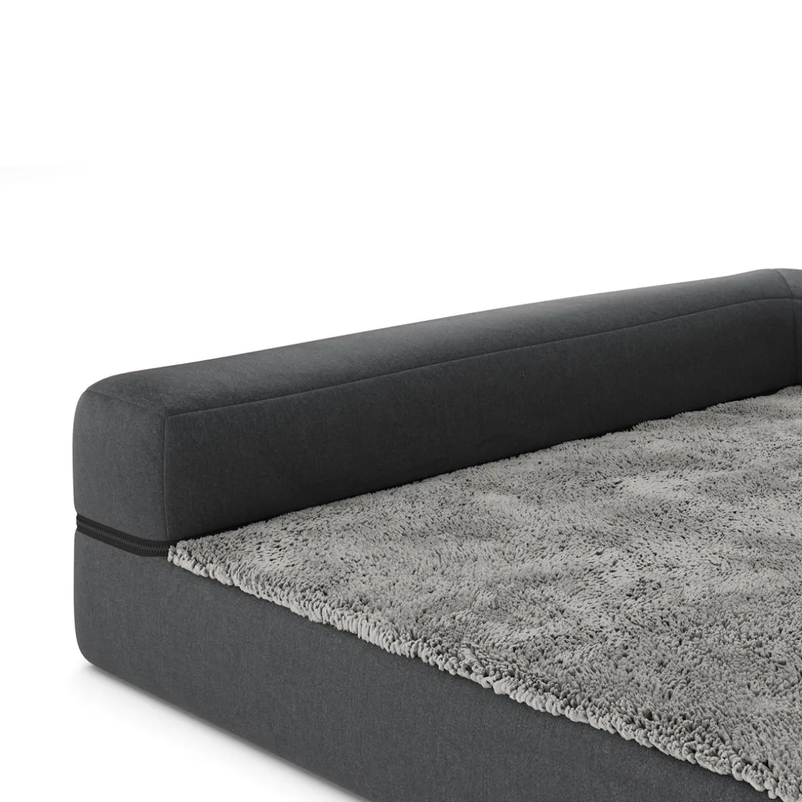Hundebett orthopädisch WINSTON 120 x 80 cm grau