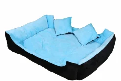 Hundebett SCHNUFFEL blau/schwarz