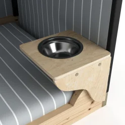 Hundebett Strandkorb grau/weiss