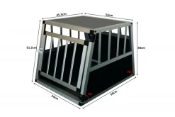 Hundebox Alu geneigte Rückseite S grau