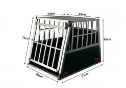 Hundebox Alu geneigte Rückseite M hellbraun