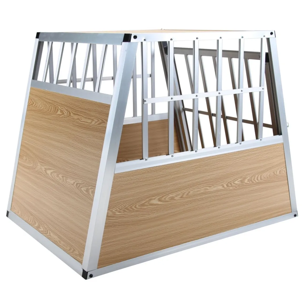 Hundebox Alu geneigte Rückseite M hellbraun