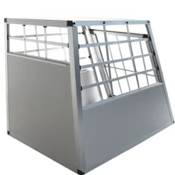 Hundebox Alu M grau