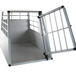 Hundebox Alu M grau