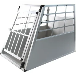 Hundebox Alu M grau