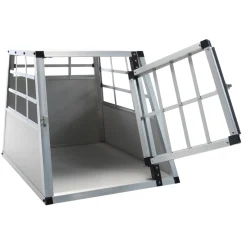 Hundebox Alu S grau