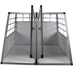 Hundebox Doppelbox Alu M grau