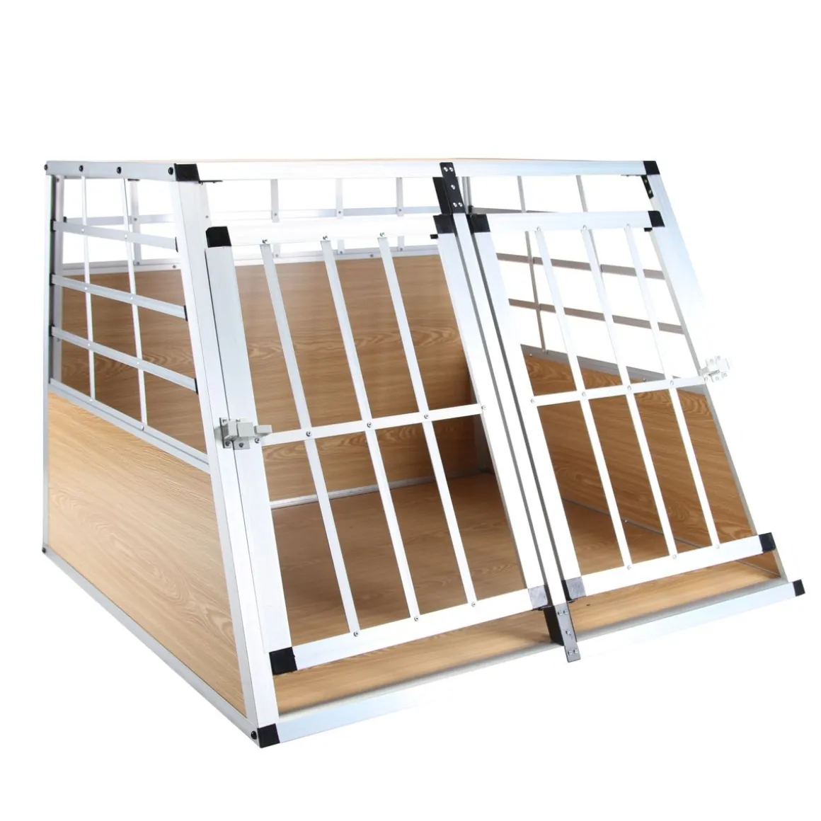 Hundebox Doppelbox Alu M hellbraun