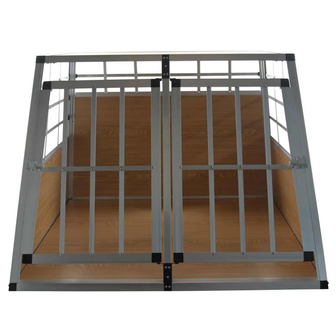 Hundebox Doppelbox Alu M hellbraun