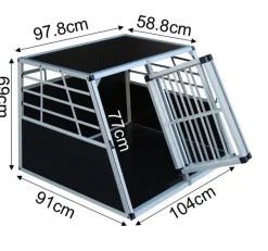 Hundebox Doppelbox Alu M hellbraun
