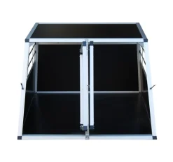 Hundebox Doppelbox Alu M schwarz