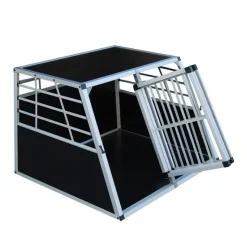 Hundebox Doppelbox Alu M schwarz