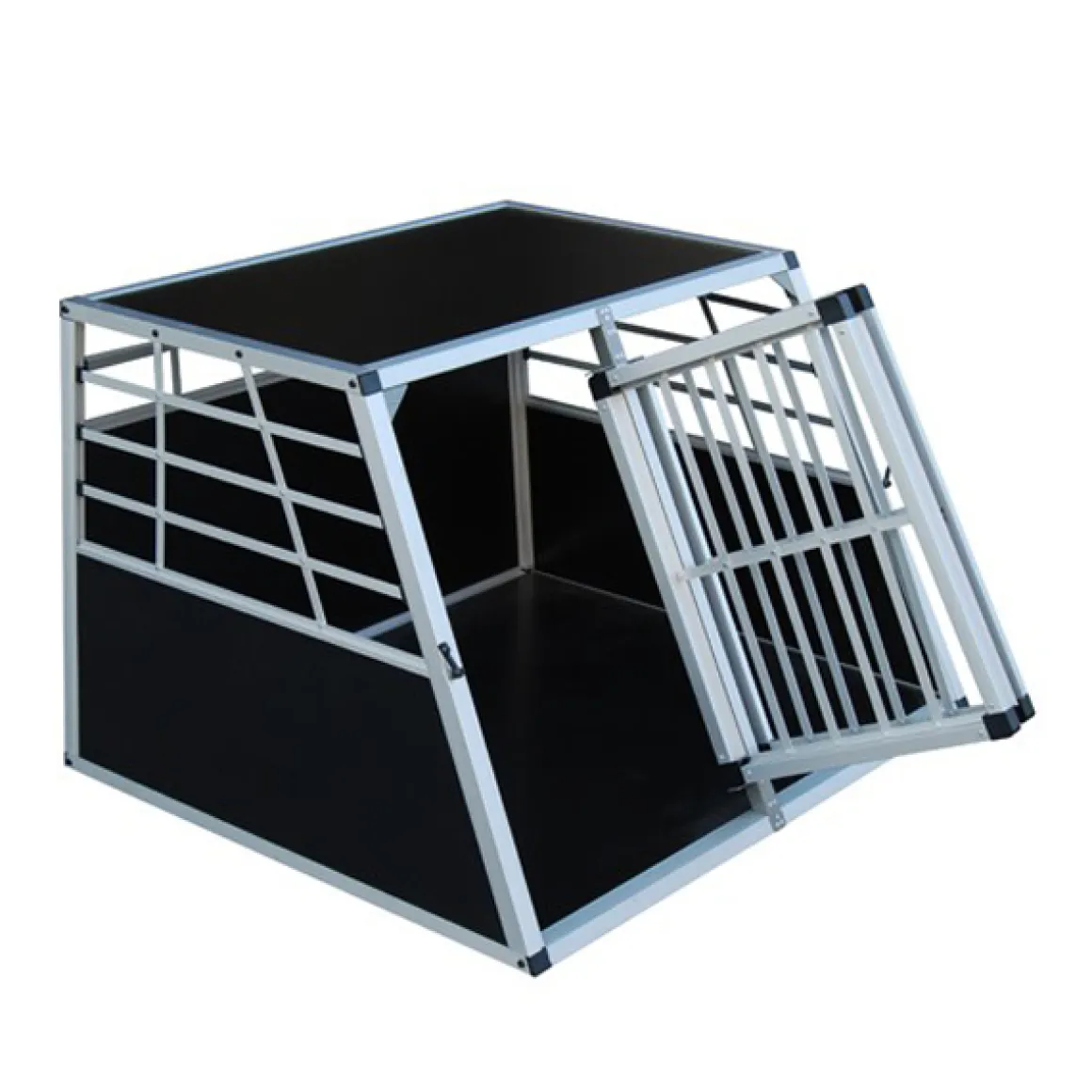 Hundebox Doppelbox Alu M schwarz