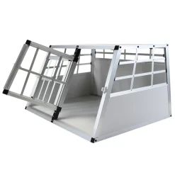 Hundebox Doppelbox Alu S grau